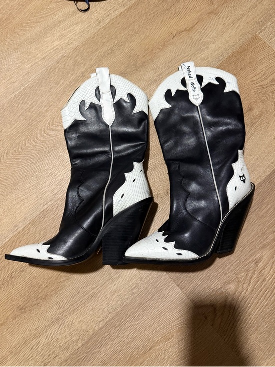 Naked Wolfe Shoes - Naked Wolfe Yellow & Orange Heeled Boots